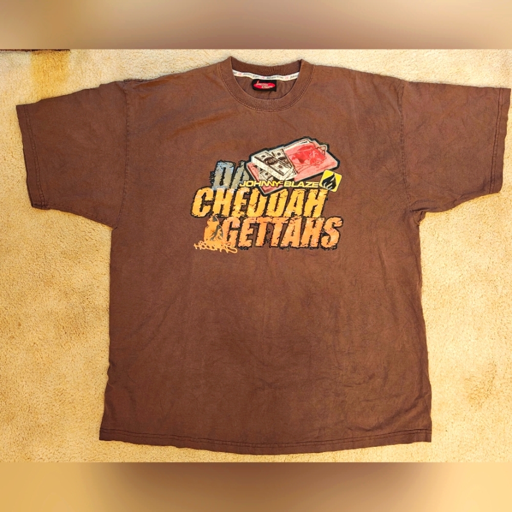 Johnny Blaze Method Man Wu-Tang Clan 90s Cheddar Mens Y2K Hip Hop NYC T-shirt.